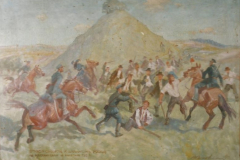 Starcie chłopów z policja w Racławicach w kwietniu 1937 - obraz Romana Breitenwalda