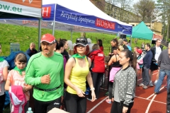 II Bieg Konstytucji 3 maja - Eugeniusz Poręba i inni przed startem - miechowski.pl - fot. Krzysztof Capiga