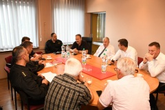 Posiedzenie Powiatowego Centrum Zarzadzania Kryzysowego w KP PSP Miechów