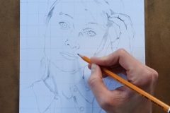 Praca nad portretem Agnieszki Szydłowskiej - rys. Kamila Światły