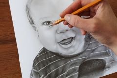 Praca nad portretem dziecka - rys. Kamila Światły