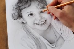 Praca nad portretem dziewczynki - rys. Kamila Światły