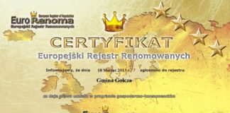 Gmina Gołcza z Certyfikatem Jakości Euro Renoma