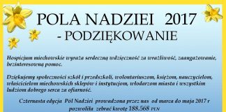 Miechowskie Hospicjum dziękuje za „Pola Nadziei” 2017