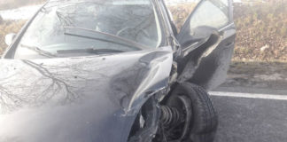 Kolizja na serpentynach w Falniowie