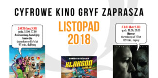 Listopad 2018 w miechowskim Kinie Gryf