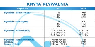 Nowy cennik CKIS Miechów na 2019 rok