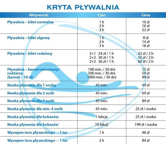 Nowy cennik CKIS Miechów na 2019 rok