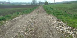 Powiatowe „powodziówki” 2019 Droga powiatowa w Słupowie przed remontem ze środków powodziowych