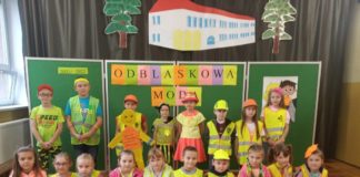 Pokaz mody odblaskowej w SP Antolka