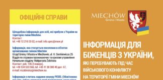 Informacja dla uchodźców z Ukrainy przebywających na terenie gminy Miechów