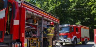 Powiatowe ćwiczenia taktyczno-bojowe w Leśnictwie Trąby