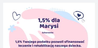 Przekaż swoje 1,5% dla Marysi