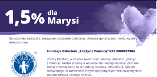 Ofiaruj 1,5% podatku dla Marysi Krawiec