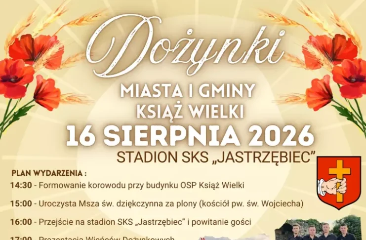 W niedzielę 16 sierpnia Dożynki w Książu Wielkim